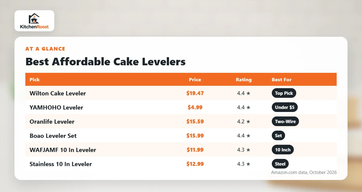 Best affordable cake leveler comparison chart