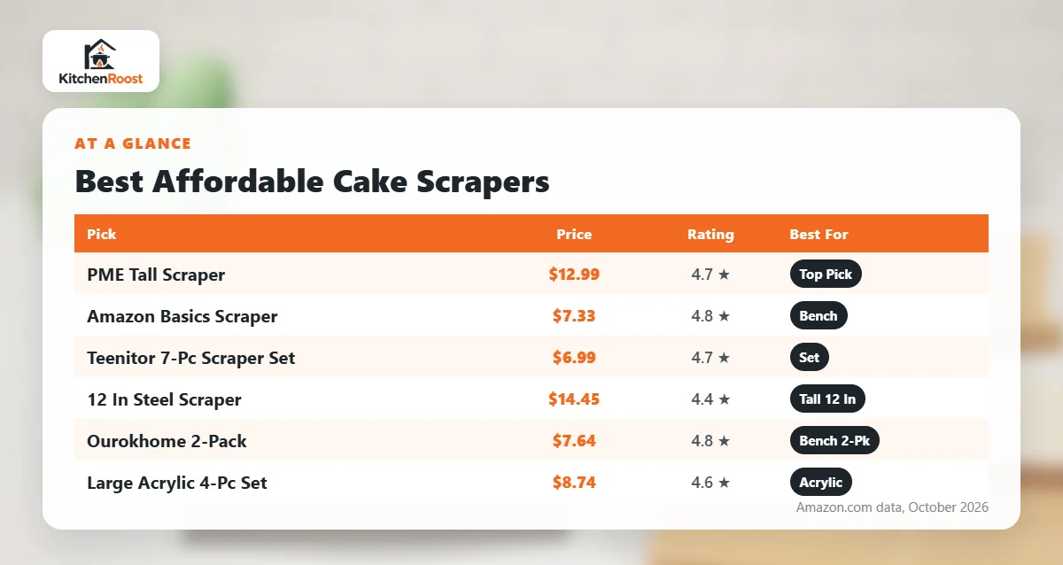 Best affordable cake scraper comparison chart