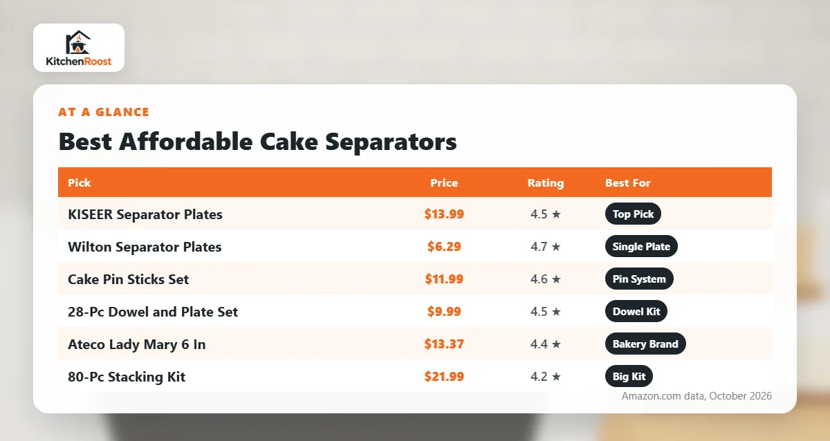 Best affordable cake separator comparison chart