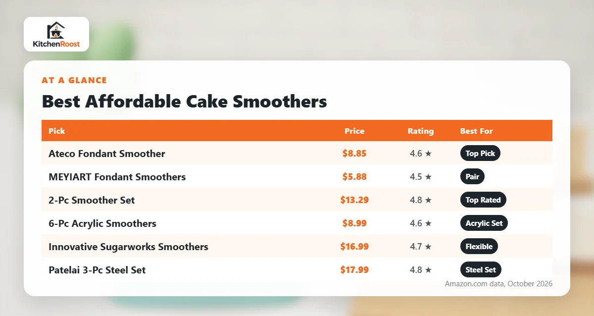 Best affordable cake smoother comparison chart