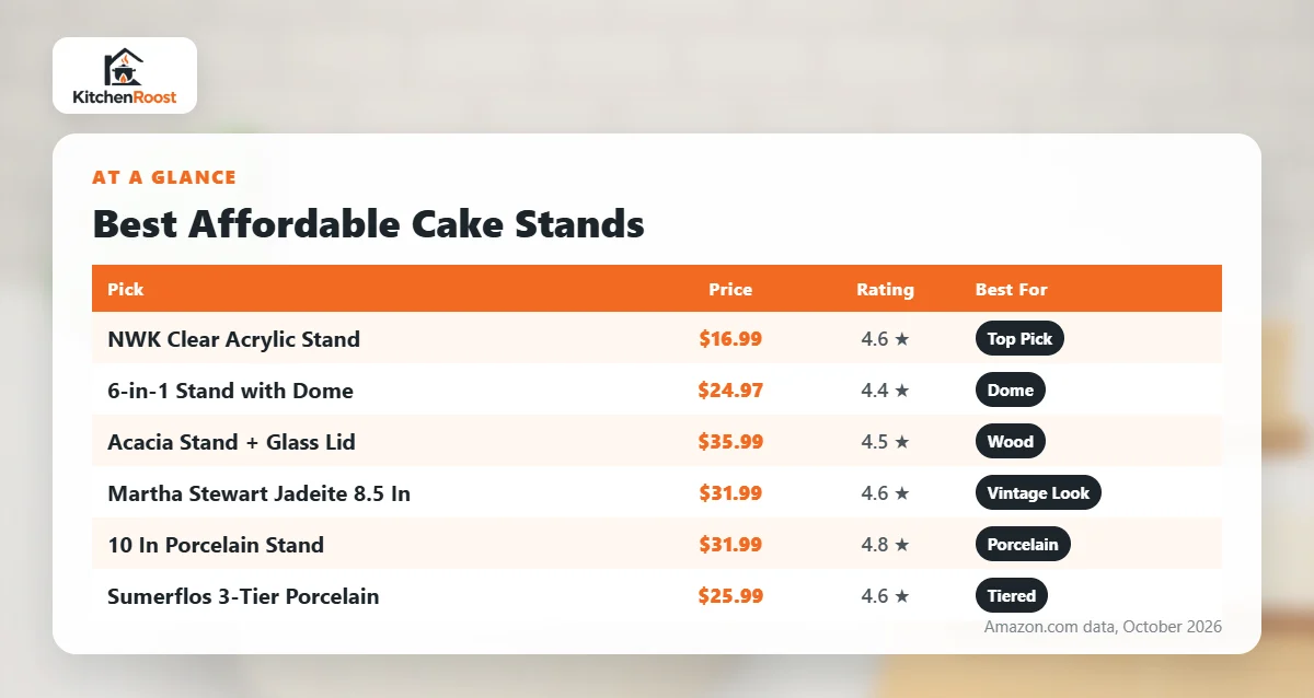 Best affordable cake stand comparison chart