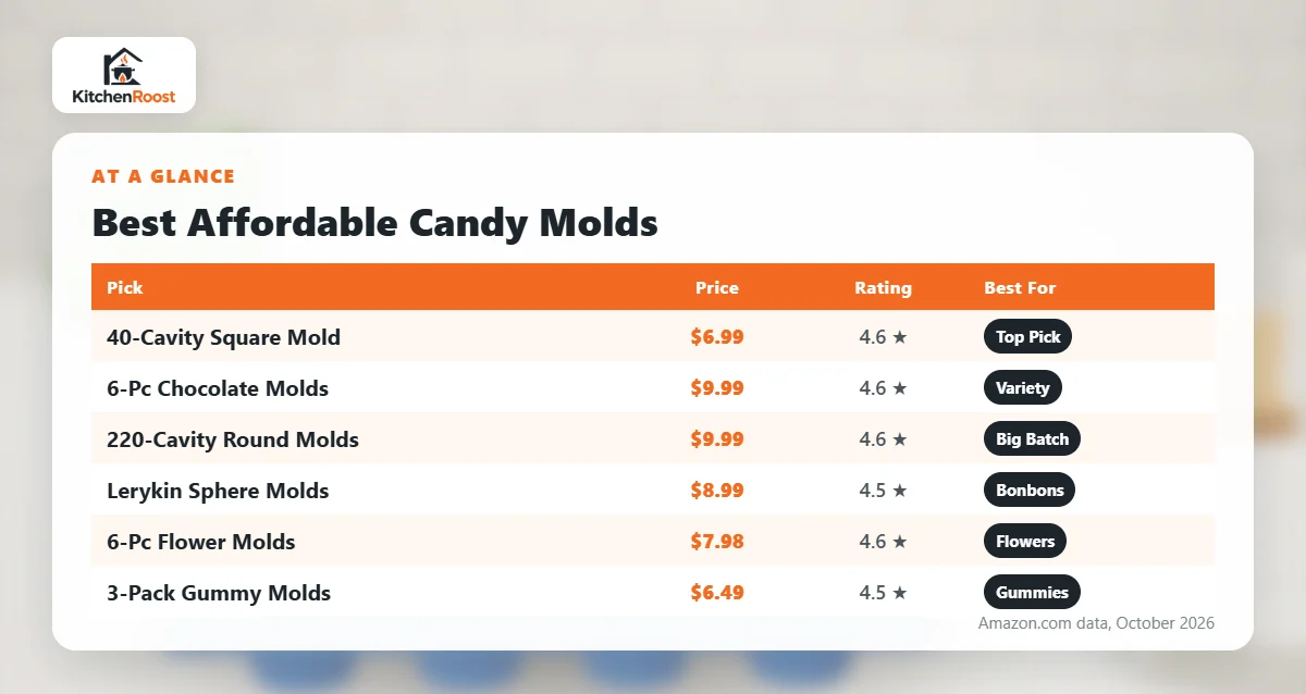Best affordable candy mold comparison chart