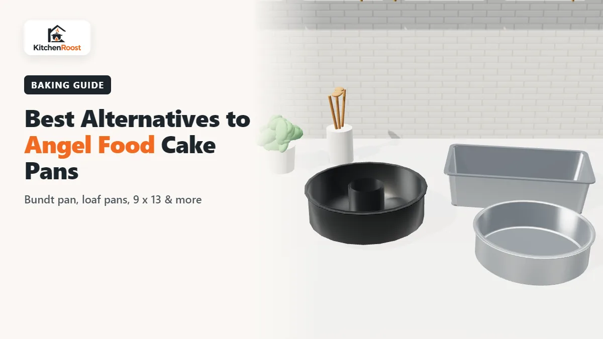 Alternatives to an angel food cake pan: Bundt pan, loaf pan and round pan