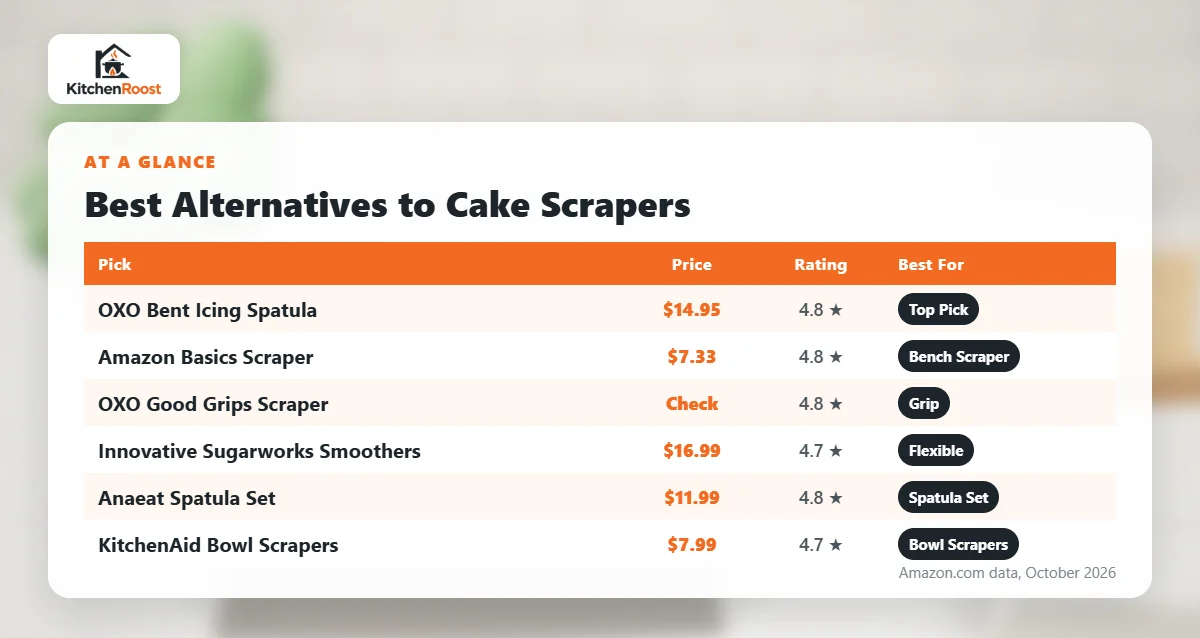 Best alternative to cake scraper comparison chart