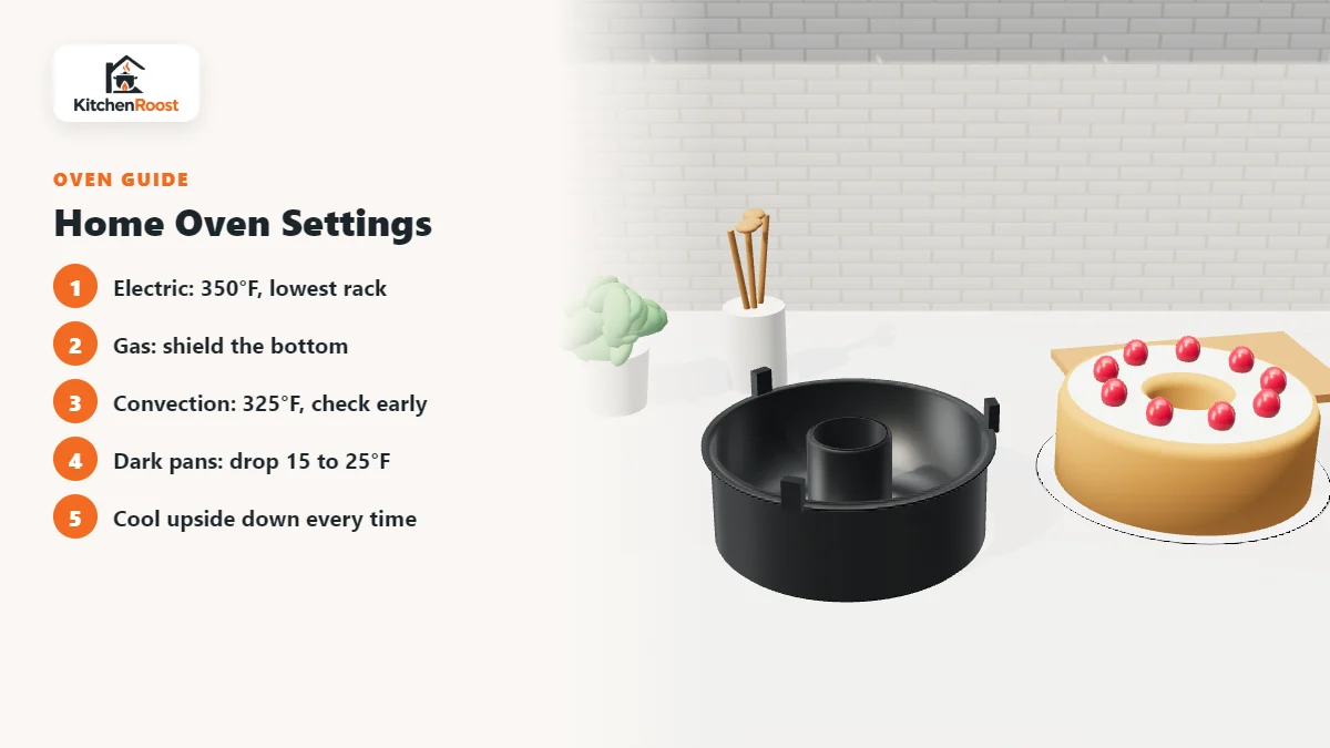 Home Oven Settings for angel food cake pans