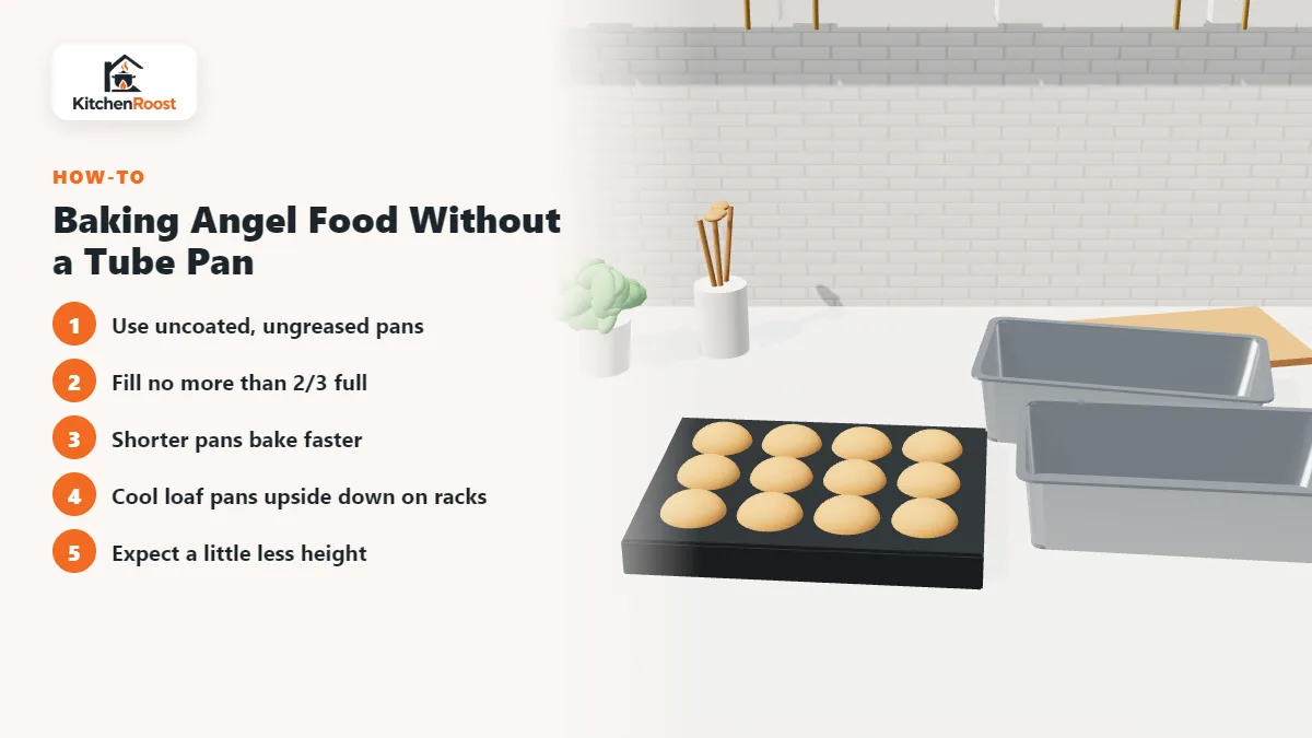 Baking angel food cake in loaf pans and cupcake tins