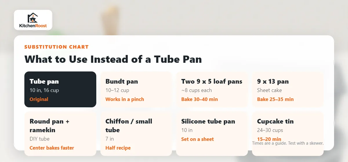 Angel food cake pan substitution chart