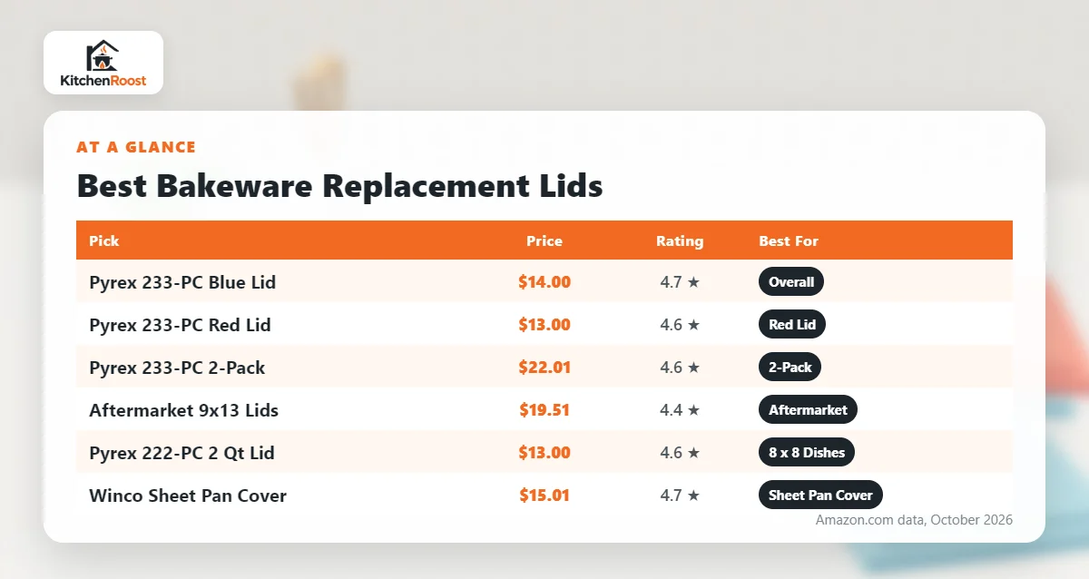 Best bakeware replacement lid comparison chart