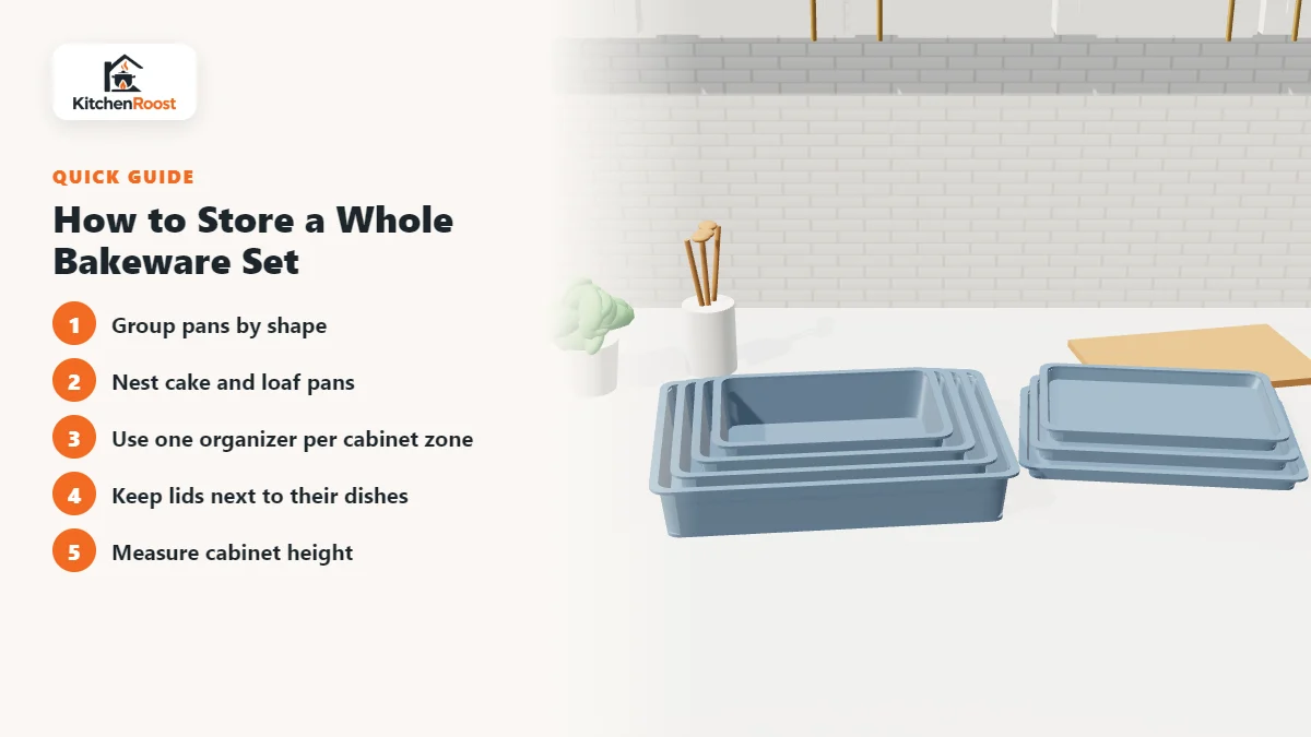 How to Store a Whole Bakeware Set - best bakeware set pan organizer