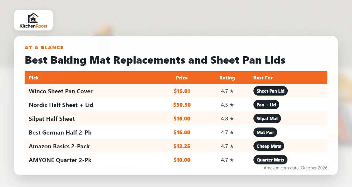 Best baking mat replacement lid comparison chart