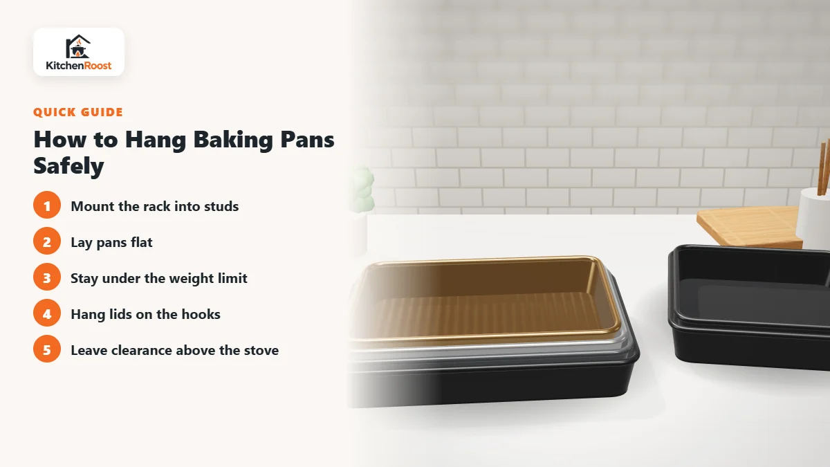 How to Hang Baking Pans Safely - best baking pan pot rack
