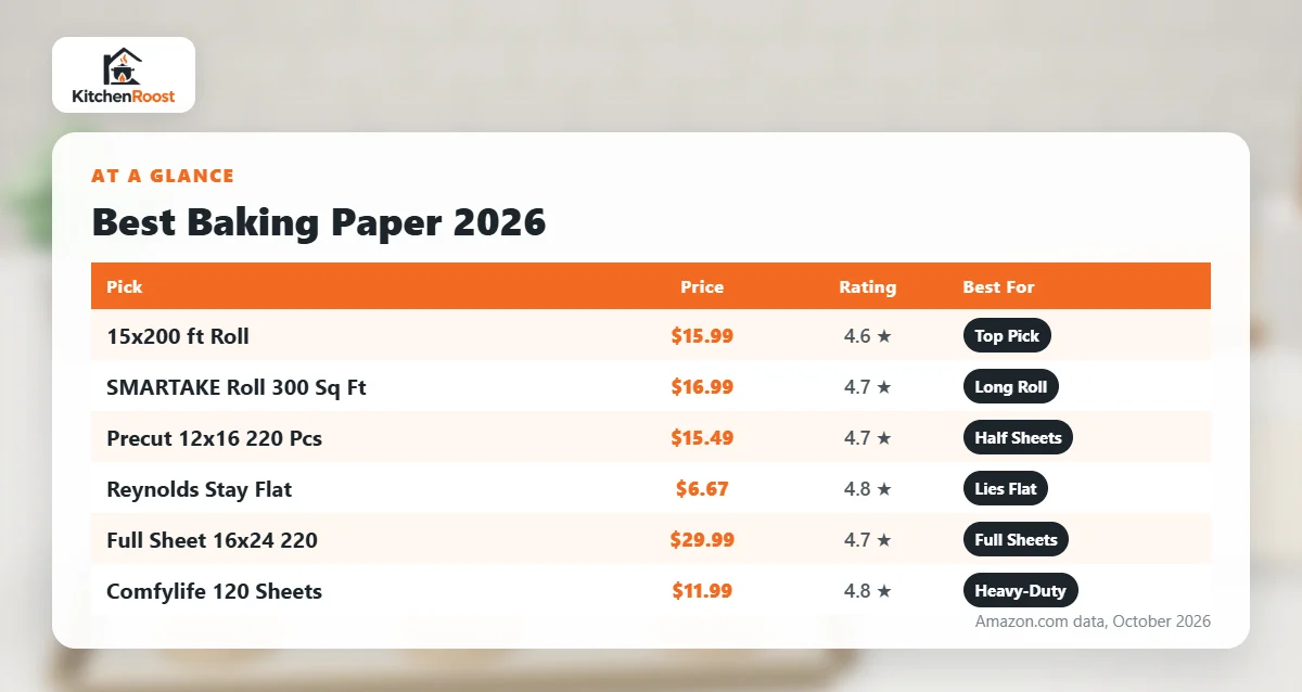 Best baking paper 2026 comparison chart