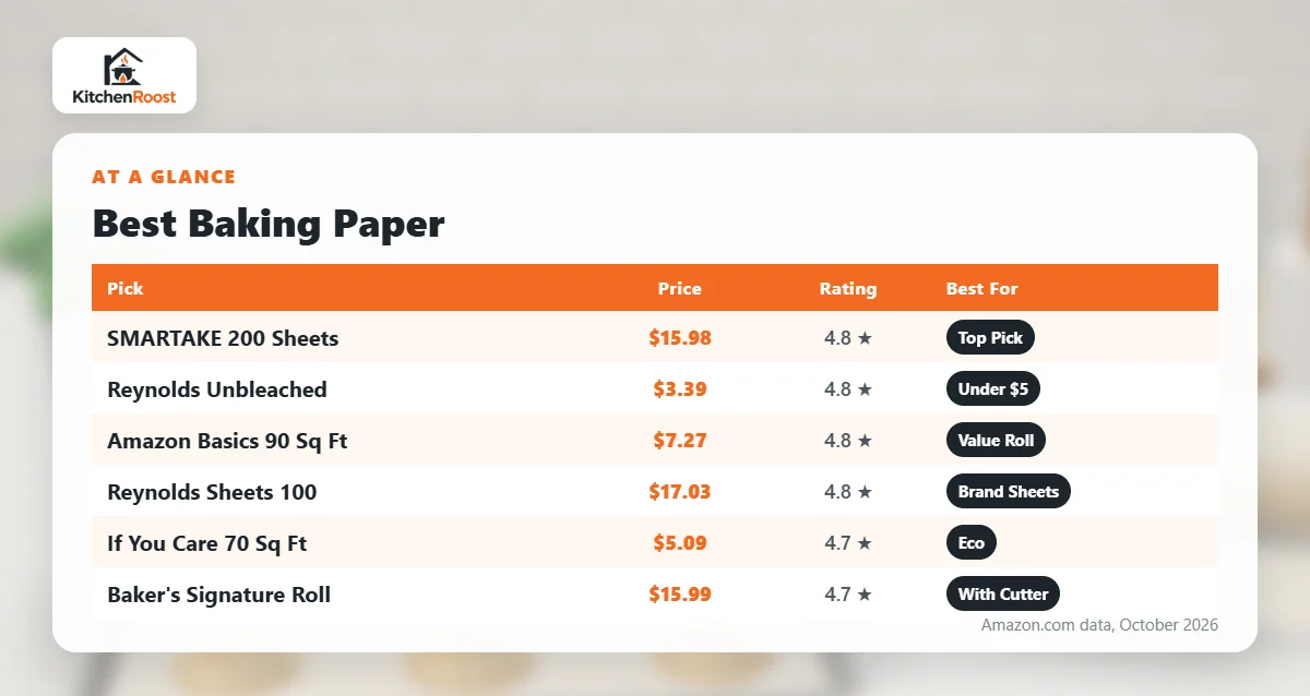Best baking paper comparison chart