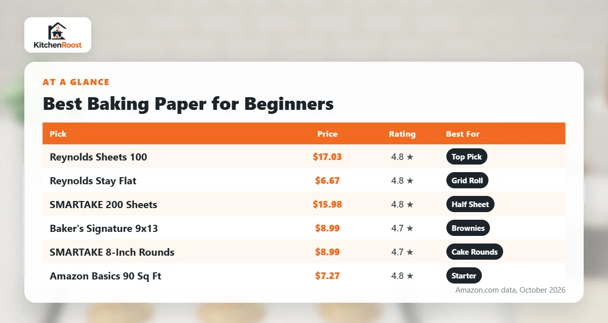 Best baking paper for beginners comparison chart