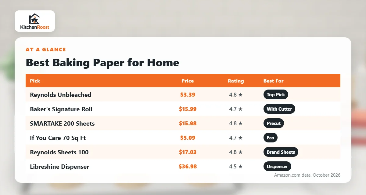 Best baking paper for home comparison chart