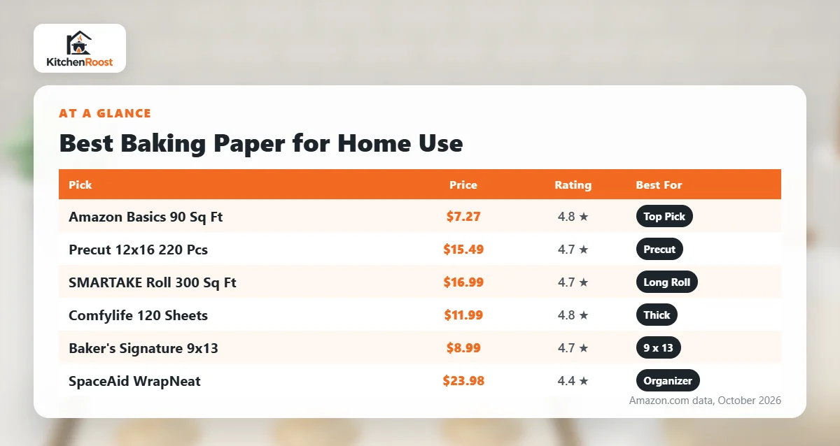 Best baking paper for home use comparison chart