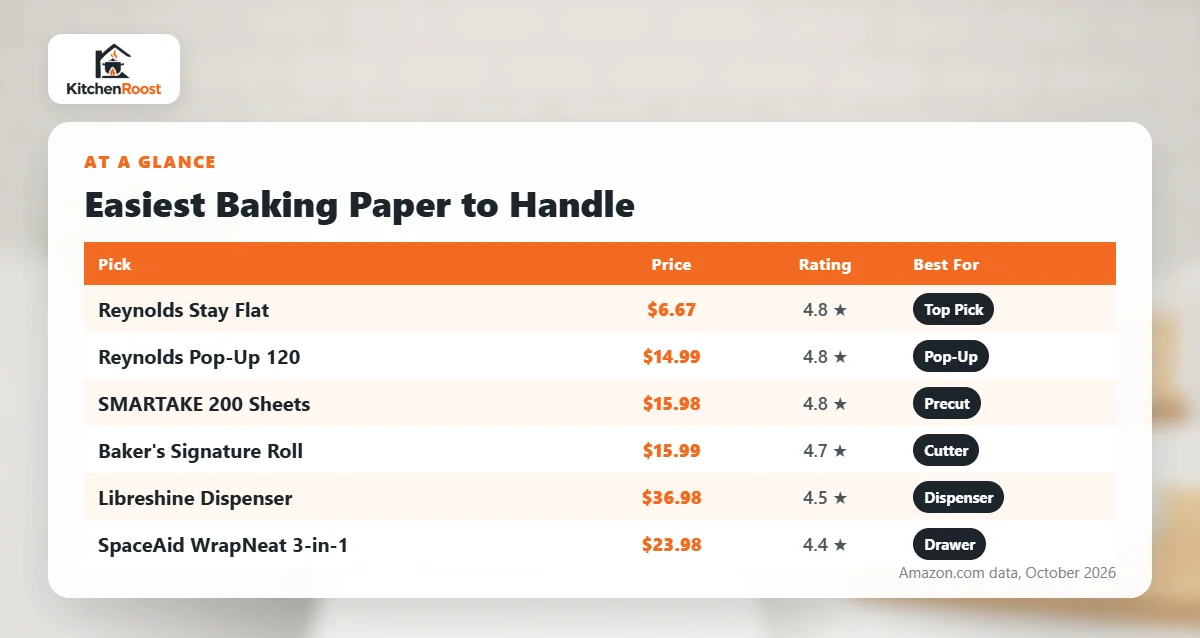 Best baking paper handle comparison chart