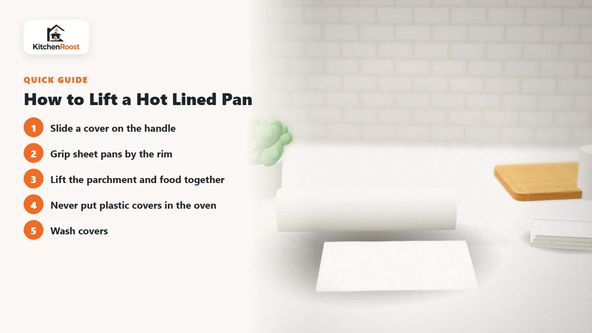 How to Lift a Hot Lined Pan - best baking paper silicone handle cover