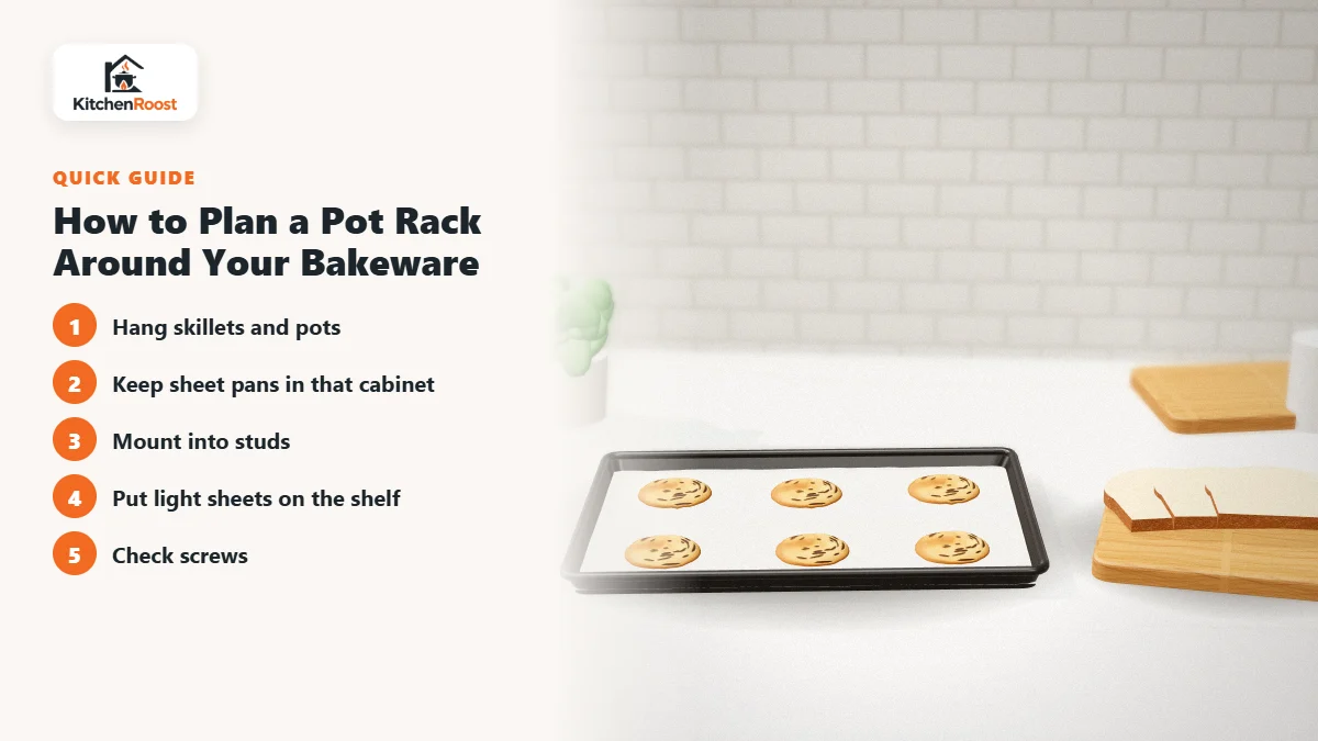 How to Plan a Pot Rack Around Your Bakeware - best baking sheet pot rack