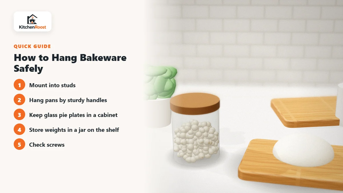How to Hang Bakeware Safely - best baking weights pot rack