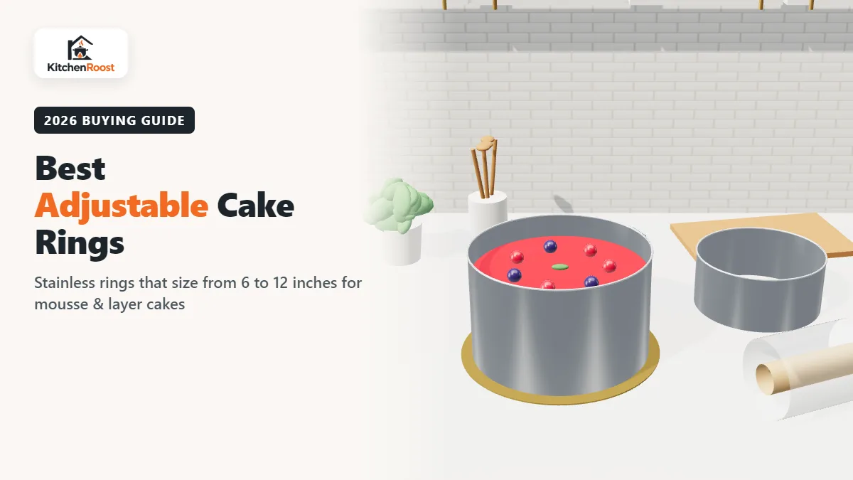 Best adjustable cake rings with a layered mousse cake in an American kitchen