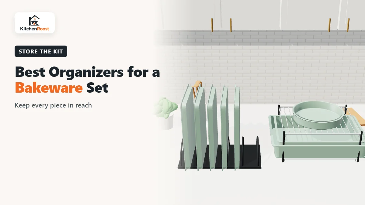 Best bakeware set pan organizer in an American kitchen