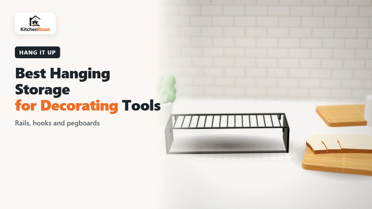 Best cake decorating kit hanging hardware in an American kitchen