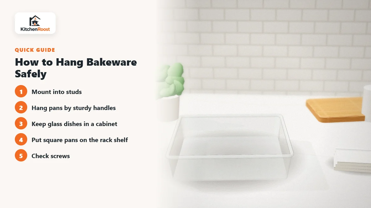 How to Hang Bakeware Safely - best brownie pan pot rack