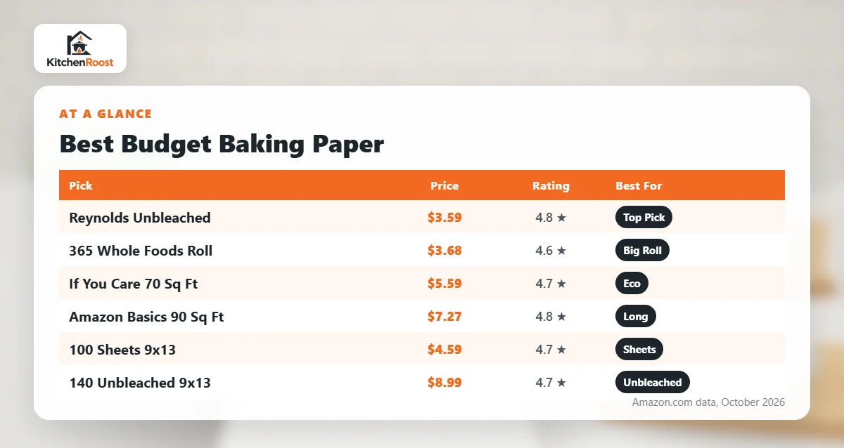 Best budget baking paper comparison chart