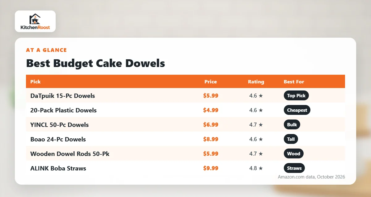 Best budget cake dowels comparison chart