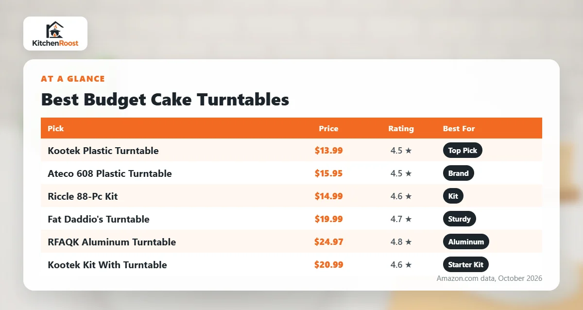 Best budget cake turntable comparison chart