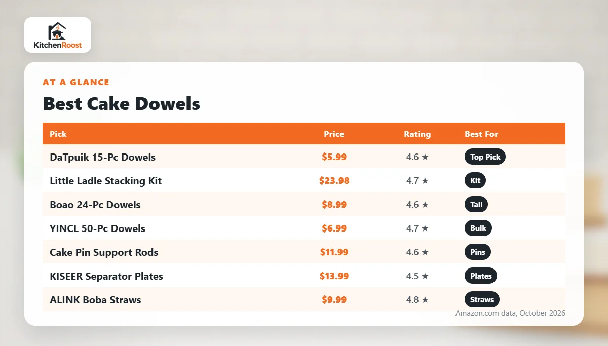 Best cake dowels comparison chart