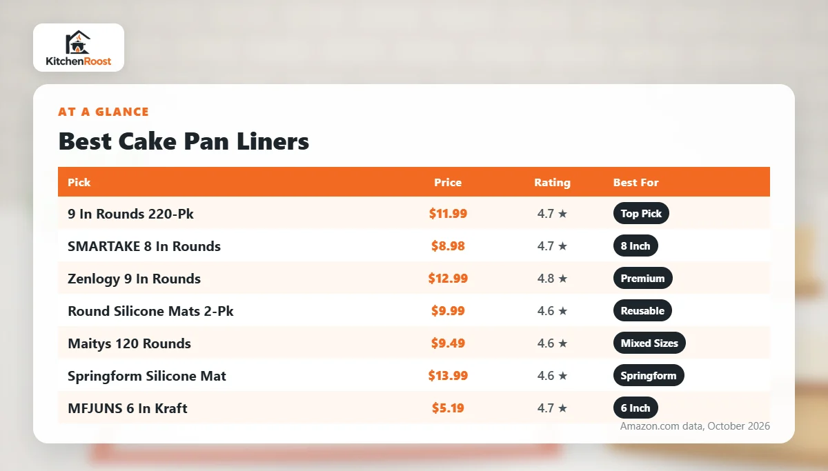 Best cake pan liner comparison chart