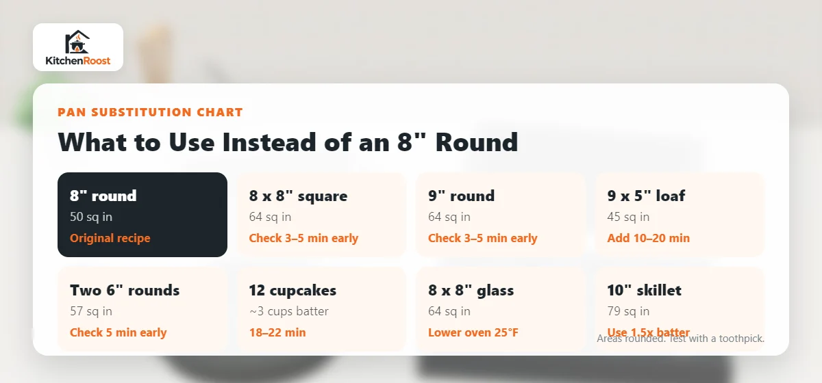 8 inch cake pan substitution chart with pan sizes and bake time changes