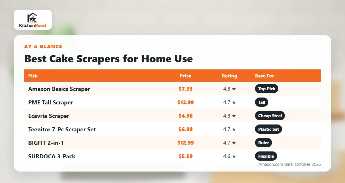Best cake scraper for home use comparison chart
