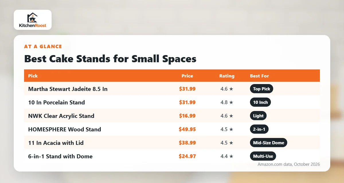 Best cake stand for small spaces comparison chart