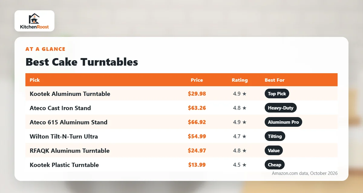 Best cake turntable comparison chart