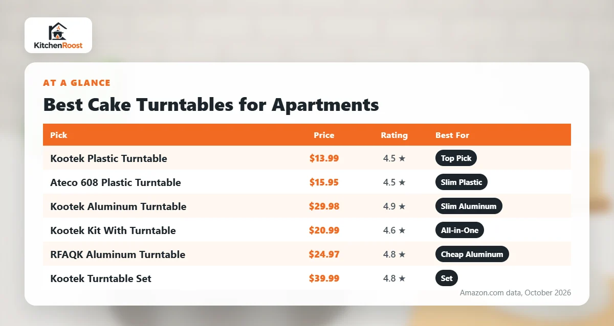 Best cake turntable for apartments comparison chart
