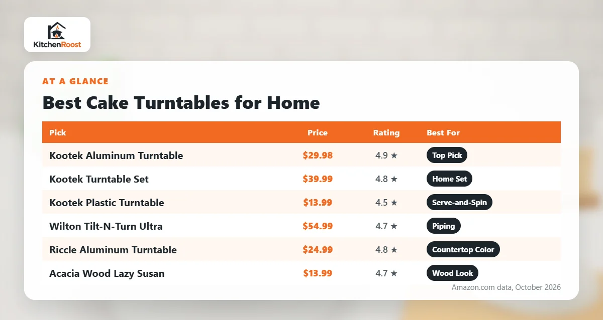 Best cake turntable for home comparison chart
