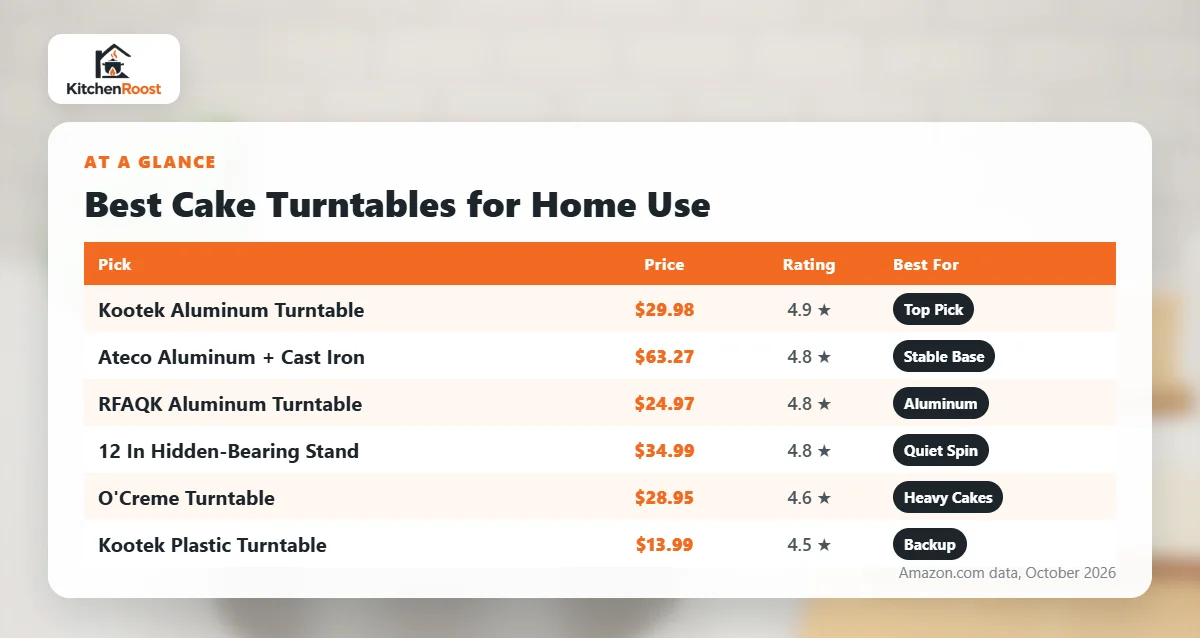 Best cake turntable for home use comparison chart