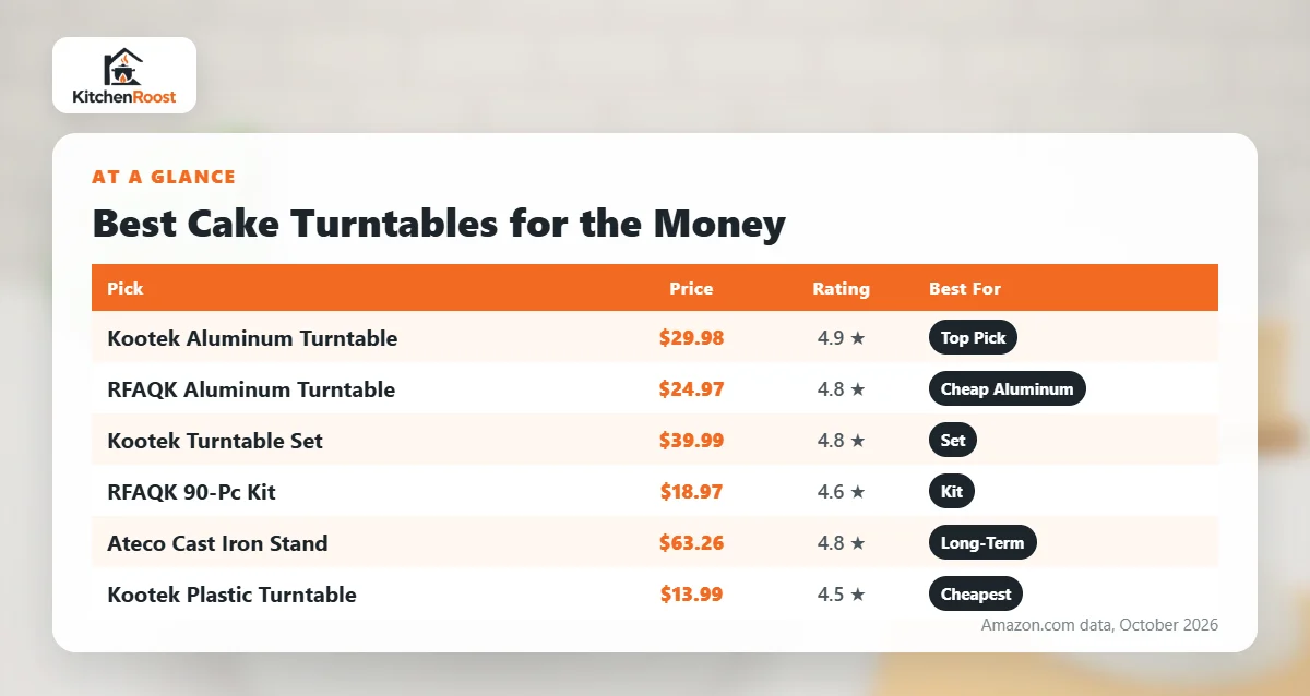 Best cake turntable for the money comparison chart