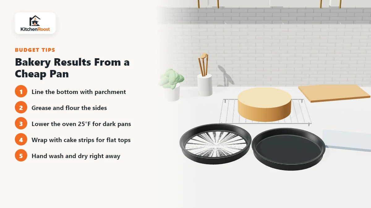 Tips for baking with a cheap 8 inch cake pan