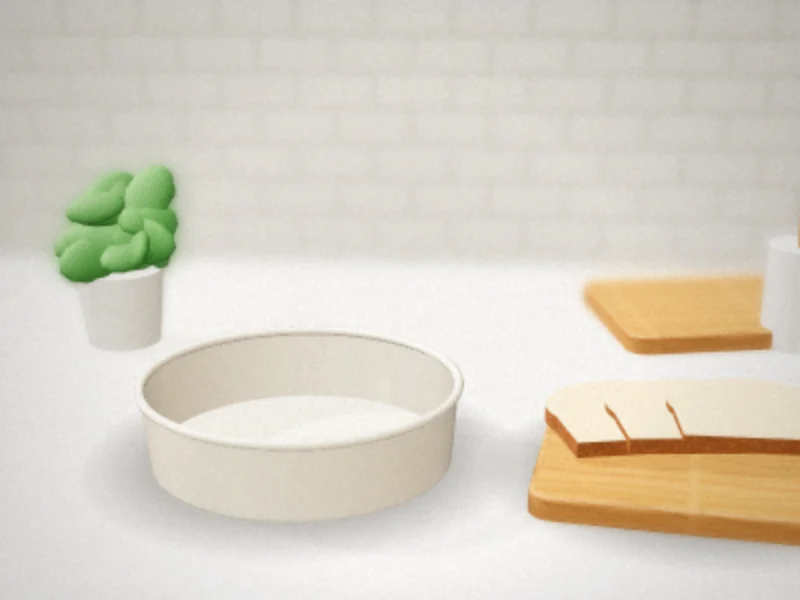 12 Inch Relief Ceramic Cake Stand in a home kitchen