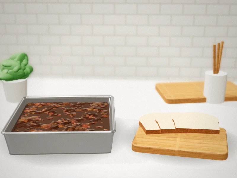 18-Cup Square Tube Cake Pan, Anodized Aluminum in a home kitchen