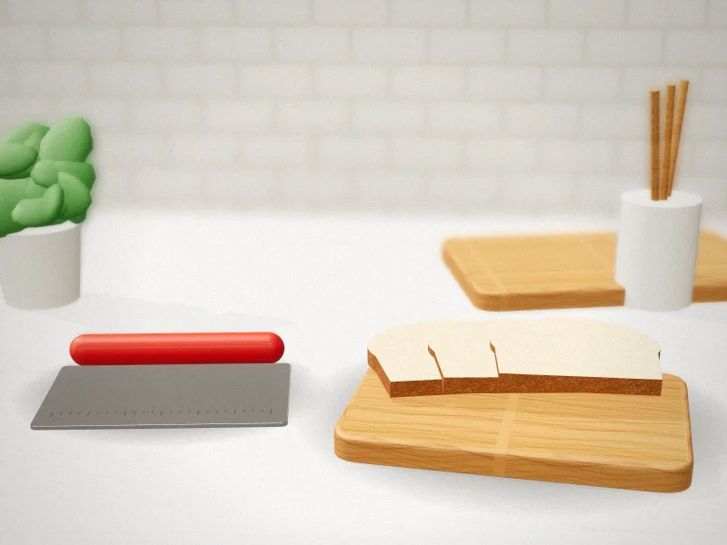 3-Piece Stainless Steel Cake Scrapers, 8.6 Inch Double-Sided in a home kitchen