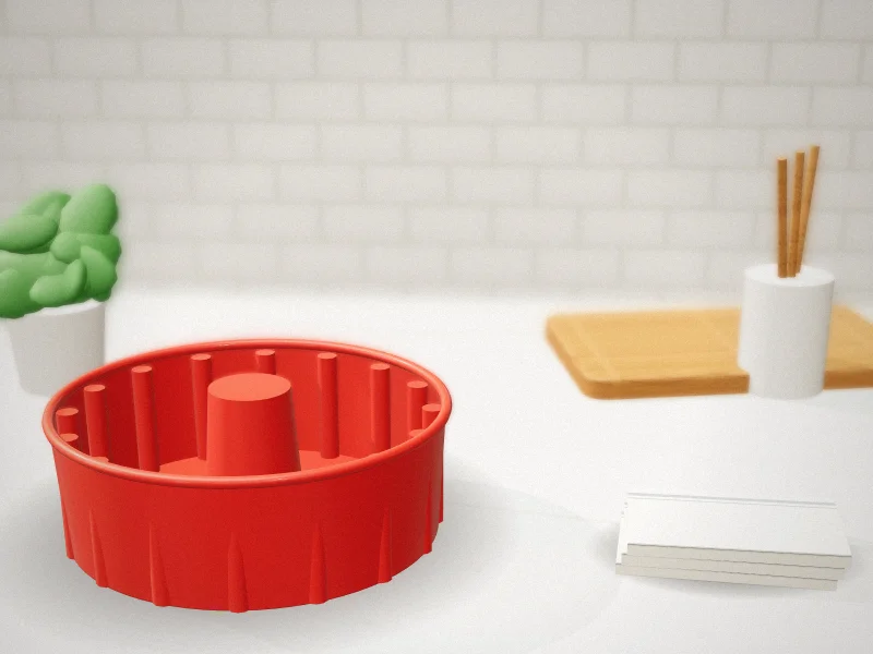 Aokinle 9 Inch Silicone Fluted Cake Mold in a home kitchen