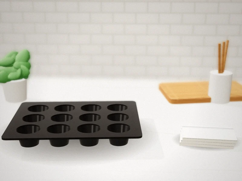CHEFMADE Mini Pudding Pan Set, 3 Inch, 4 Pieces, Flower Shape in a home kitchen