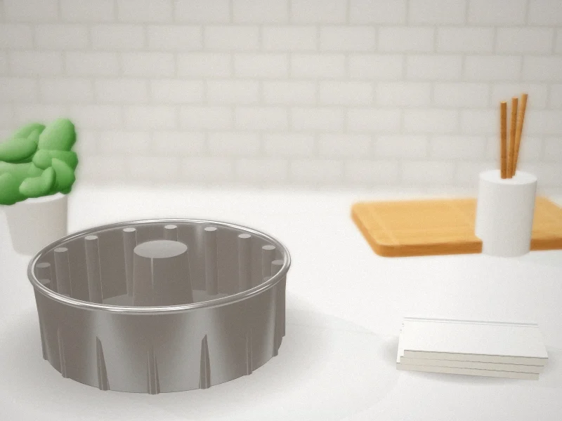 Cuisinart Chef's Classic Nonstick 9.5 Inch Fluted Cake Pan in a home kitchen