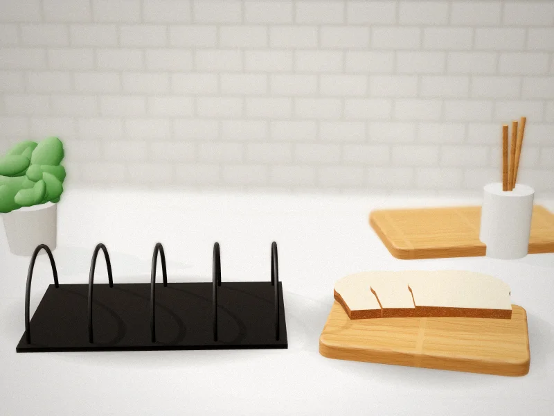 Cutting Board and Baking Sheet Organizer for Cabinet in a home kitchen