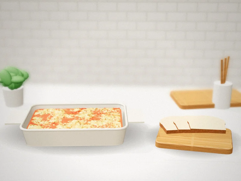 DOWAN 8 x 8 Ceramic Square Baking Dish with Handles in a home kitchen